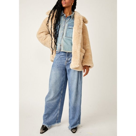 Free People Tan Pea Coat *NWT* - Picture 6 of 9